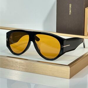 Tom Ford Black Sunglasses with Amber Lenses